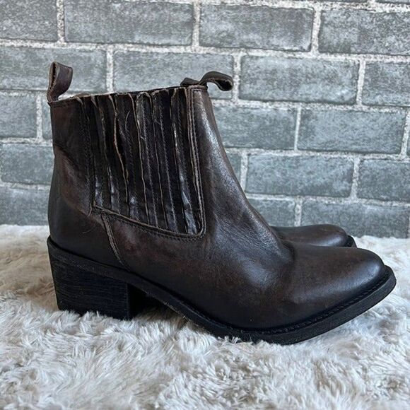 AllSaints Bonny Valley Ankle Boots Brown Leather Size EU 41 US 11 - Picture 4 of 11